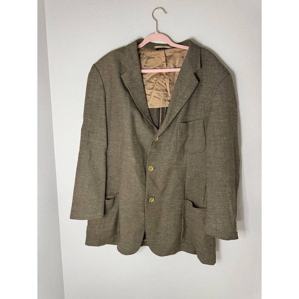Cavelli Brown Wool Silk Men's Blazer Single-Breasted Two-Button Slovenia